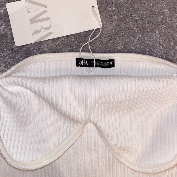 NWT ZARA White Strapless Bodysuit - Picture 5 of 5